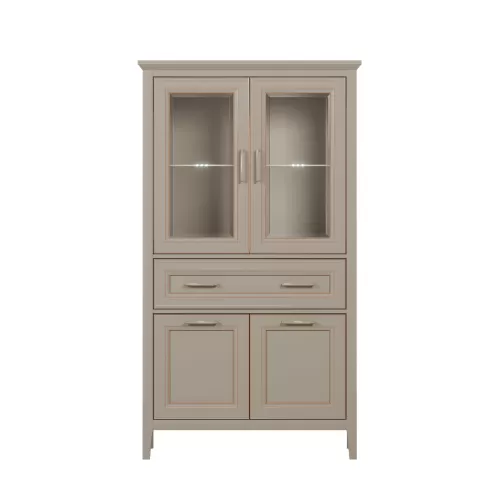 Шкаф-витрина с подсветкой Classic глиняный серый REG2W2D1S/170